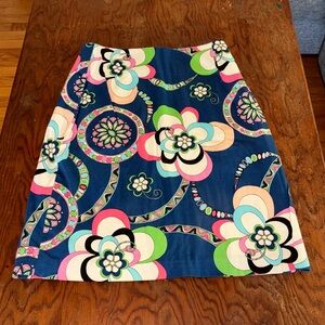Melly M Floral Preppy Mini Skirt Size 0 Blue Pink Green Resort Wear Summer